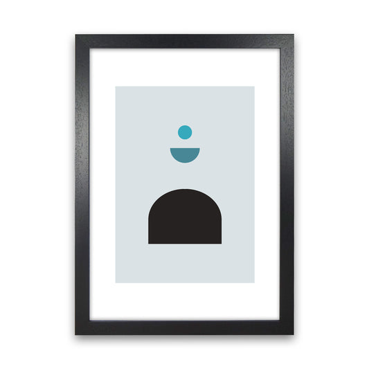 Mita Teal Abstract N12  Art Print by Pixy Paper Black Grain