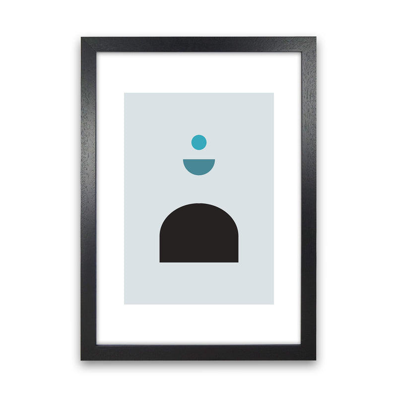 Mita Teal Abstract N12  Art Print by Pixy Paper Black Grain