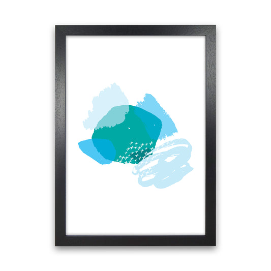 Mismatch Blue And Teal  Art Print by Pixy Paper Black Grain