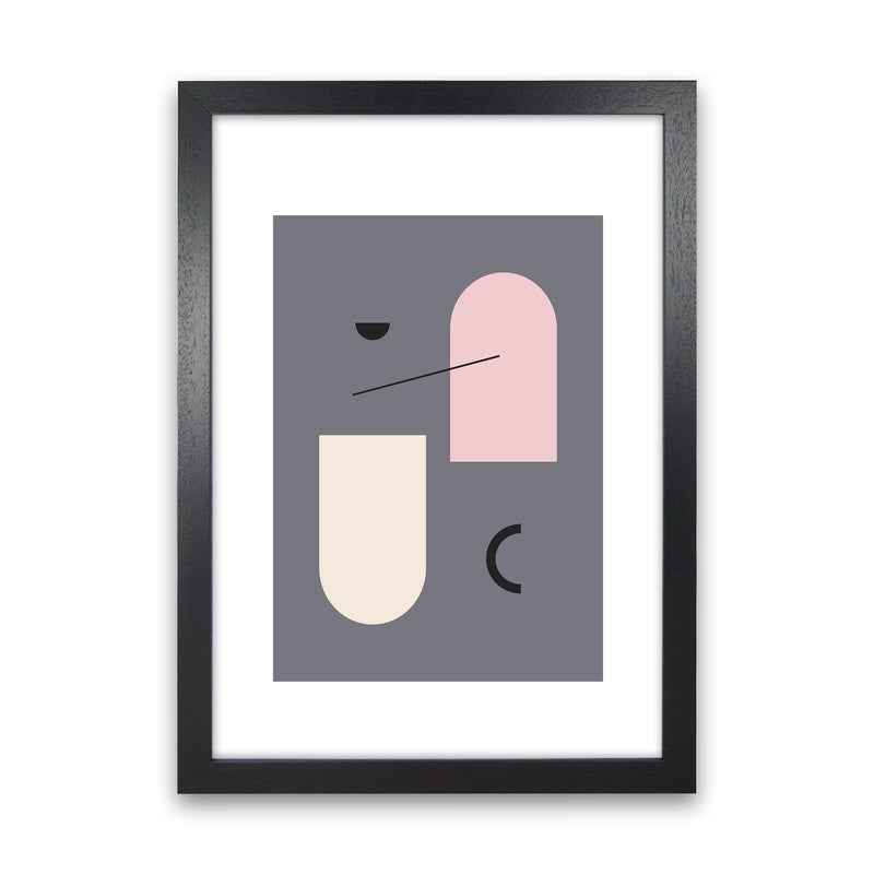 Mila Abstract Pink N5  Art Print by Pixy Paper Black Grain