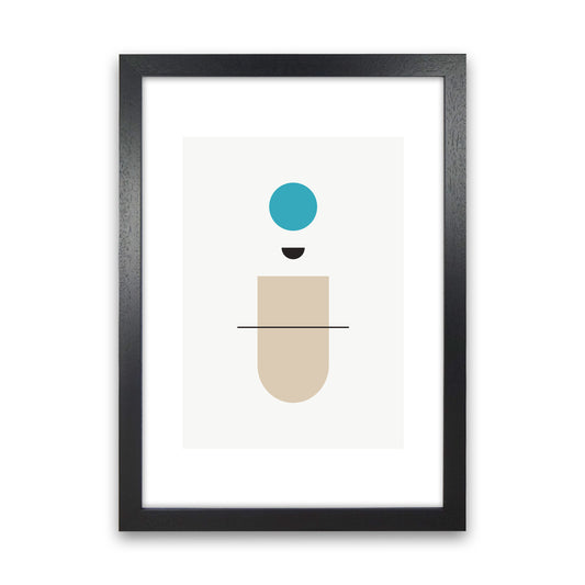 Mita Teal Abstract N1  Art Print by Pixy Paper Black Grain