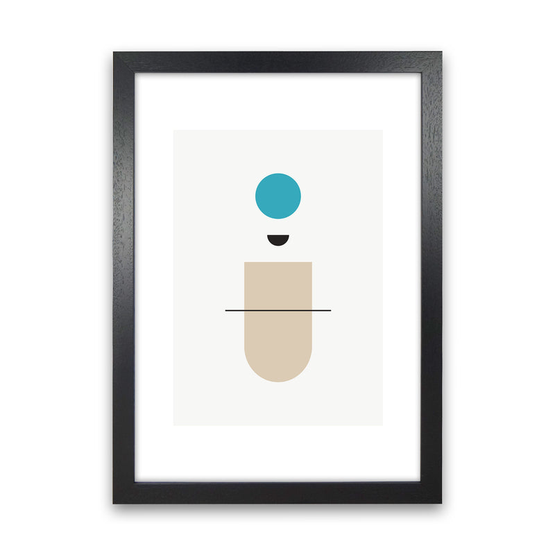 Mita Teal Abstract N1  Art Print by Pixy Paper Black Grain