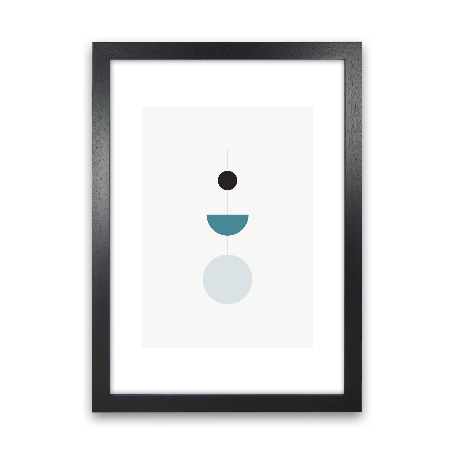 Mita Teal Abstract N9  Art Print by Pixy Paper Black Grain