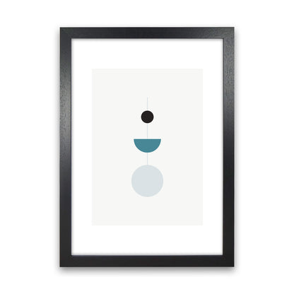 Mita Teal Abstract N9  Art Print by Pixy Paper Black Grain