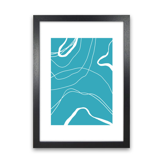 Mita Teal Swirls N13  Art Print by Pixy Paper Black Grain