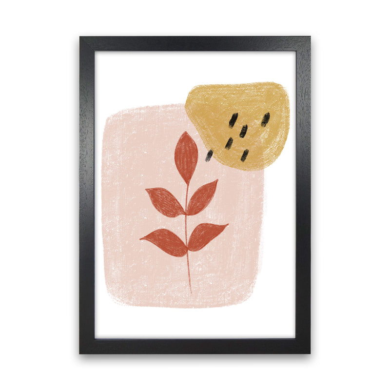 Dalia Chalk Red Leaf  Art Print by Pixy Paper Black Grain