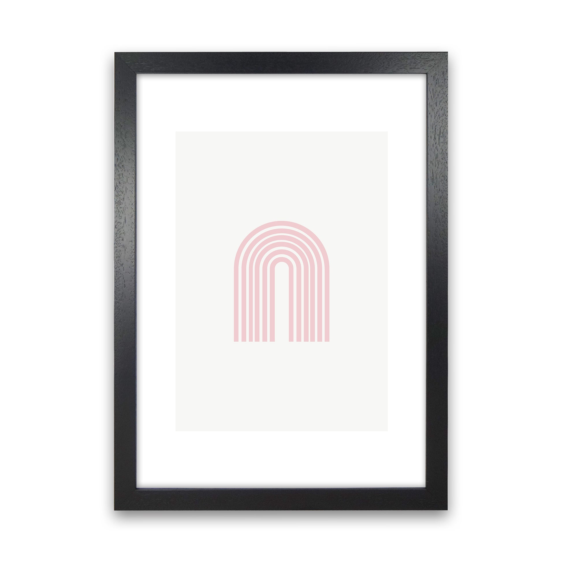Mila Pink Rainbow N8  Art Print by Pixy Paper Black Grain