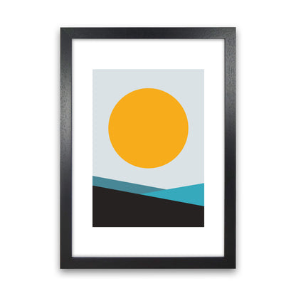 Mita Teal Big Sun N6  Art Print by Pixy Paper Black Grain