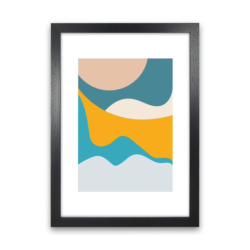 Mita Teal Dunes N14  Art Print by Pixy Paper Black Grain