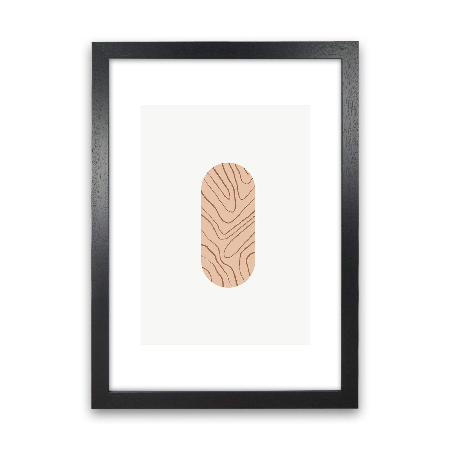 Mila Leaf Pink N2  Art Print by Pixy Paper Black Grain