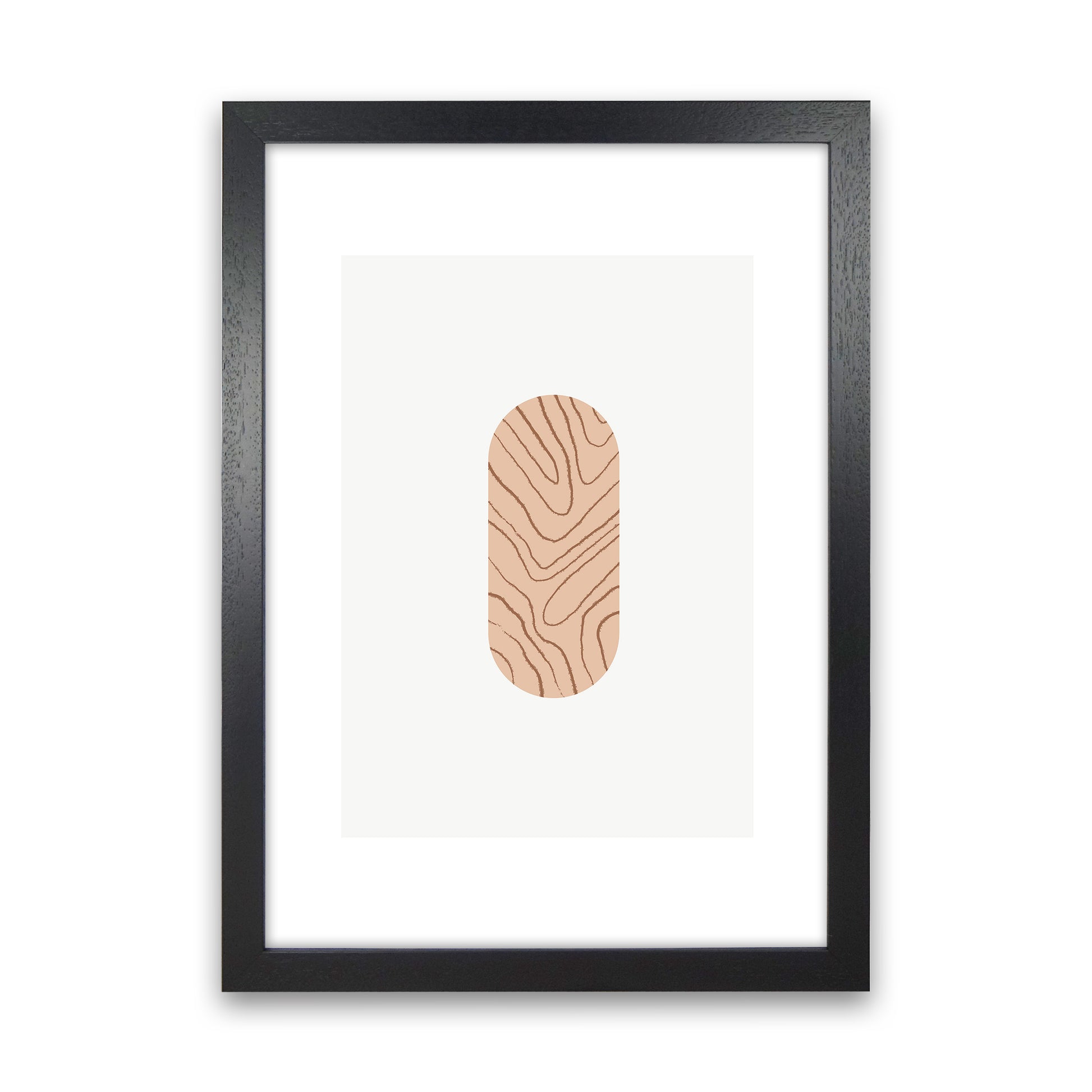 Mila Leaf Pink N2  Art Print by Pixy Paper Black Grain