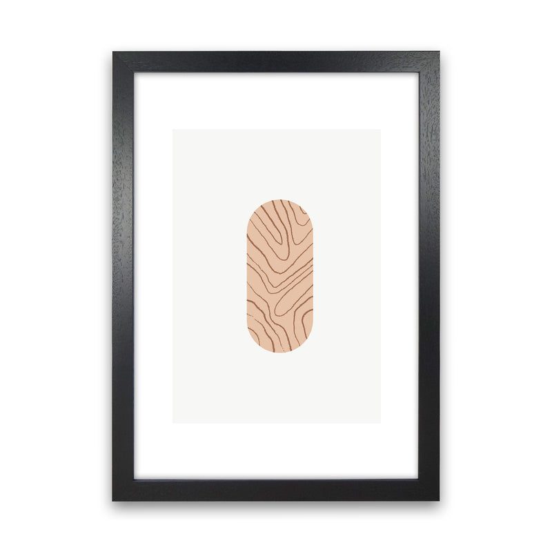 Mila Leaf Pink N2  Art Print by Pixy Paper Black Grain