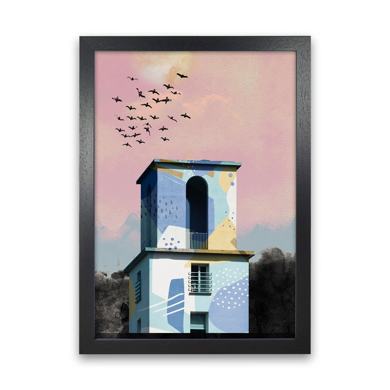 Pop Art Concrete Tower  Art Print by Pixy Paper Black Grain