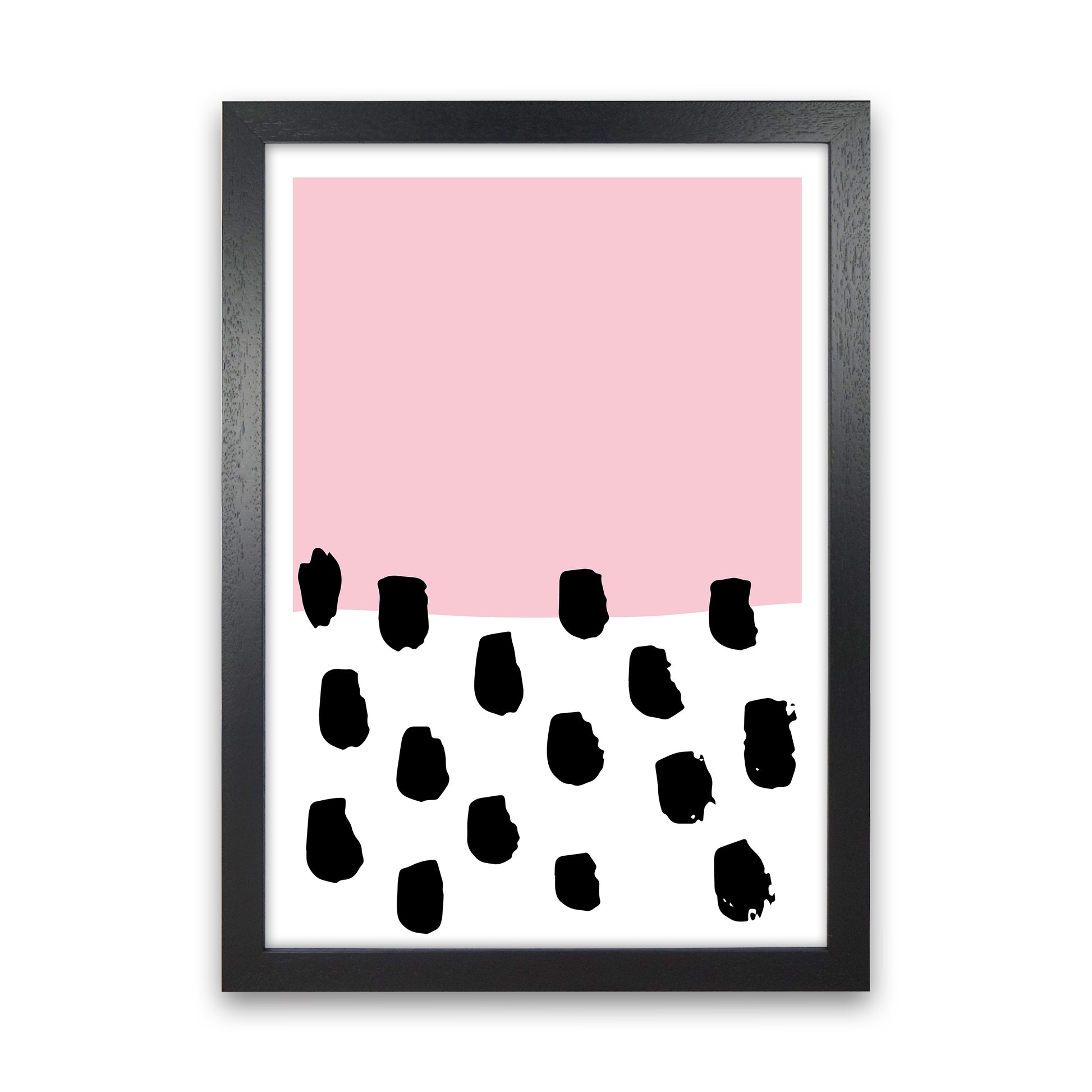 Pink Polka Neon Funk  Art Print by Pixy Paper Black Grain