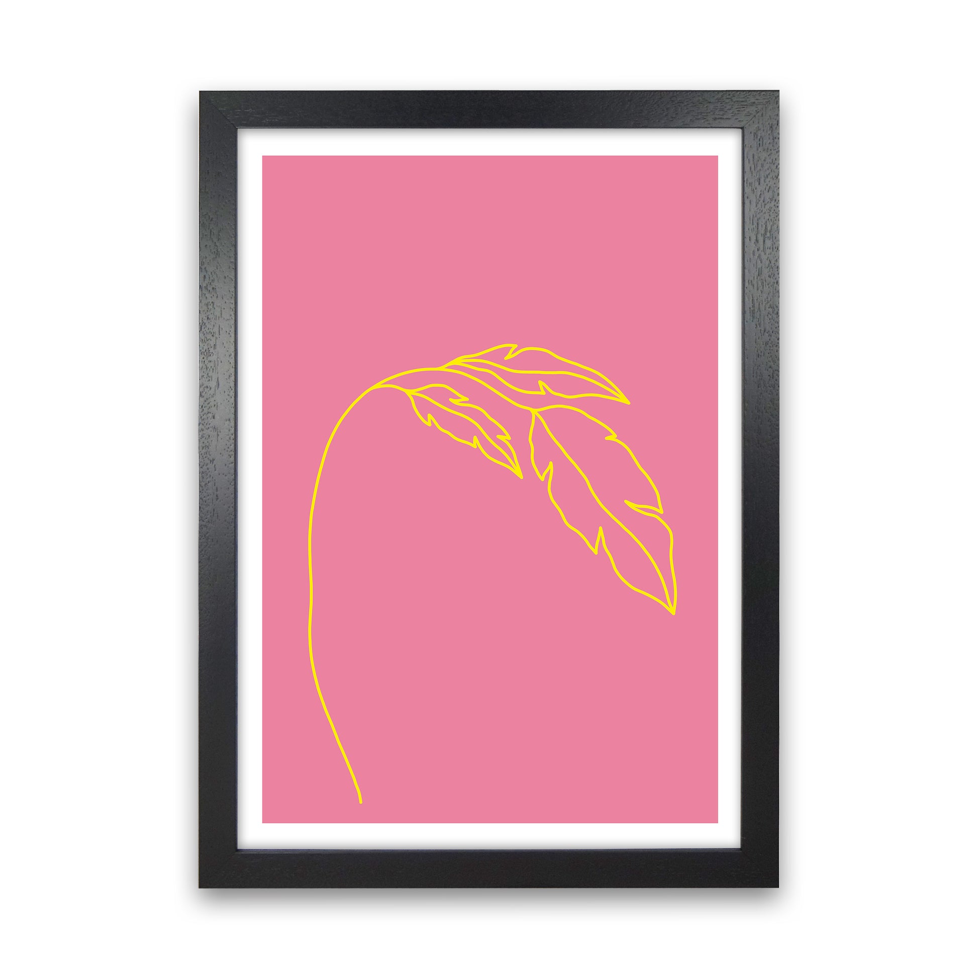 Plant Pink Neon Funk  Art Print by Pixy Paper Black Grain