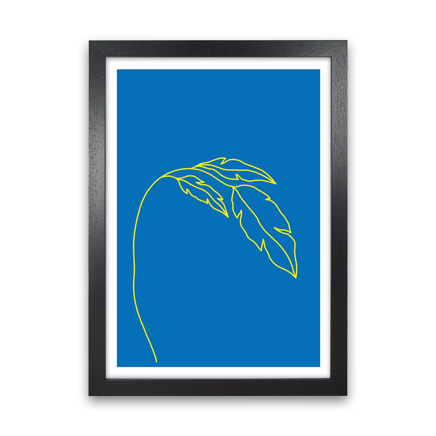 Plant Blue Neon Funk  Art Print by Pixy Paper Black Grain