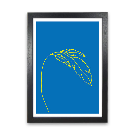 Plant Blue Neon Funk  Art Print by Pixy Paper Black Grain
