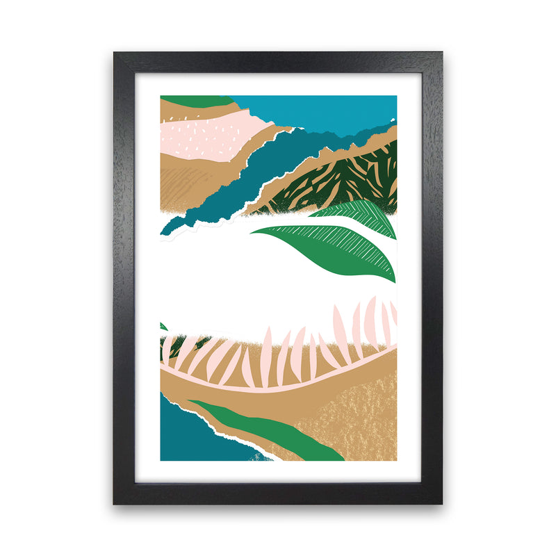 White Mixed Jungle Abstract  Art Print by Pixy Paper Black Grain