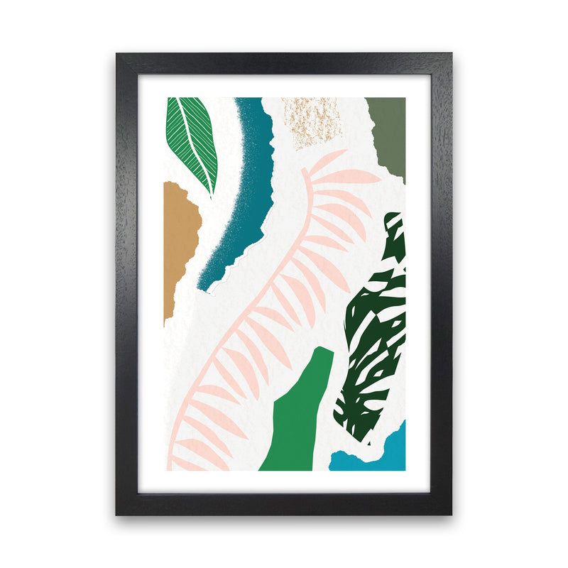 Pink Leaf Jungle Abstract  Art Print by Pixy Paper Black Grain