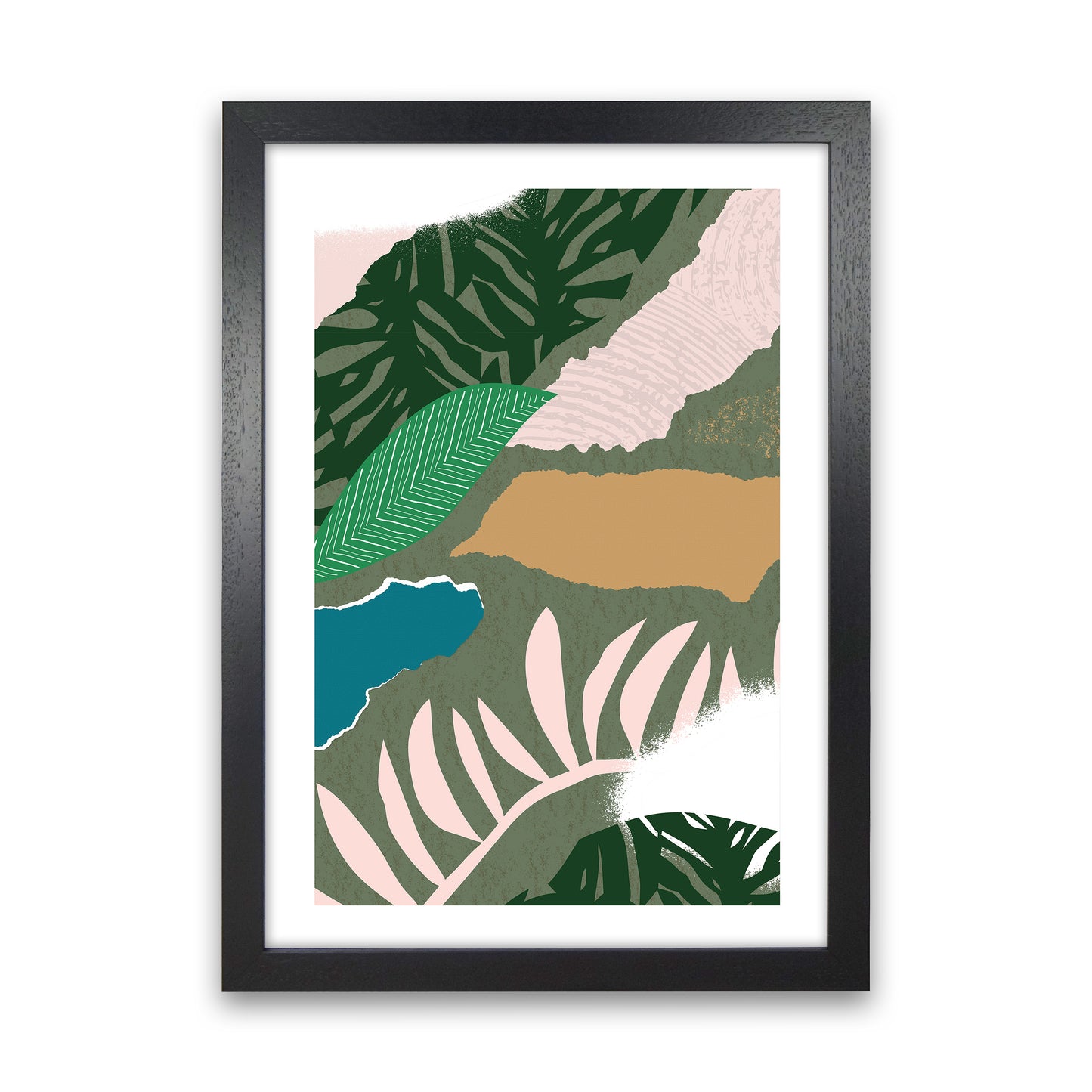 Mismatch Jungle Abstract  Art Print by Pixy Paper Black Grain
