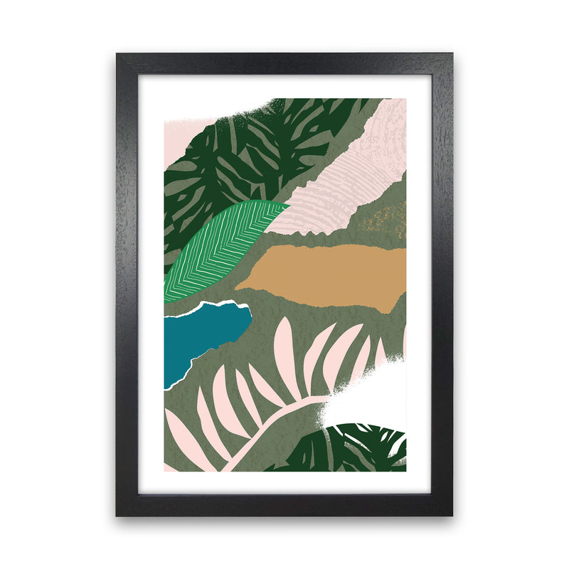Mismatch Jungle Abstract  Art Print by Pixy Paper Black Grain