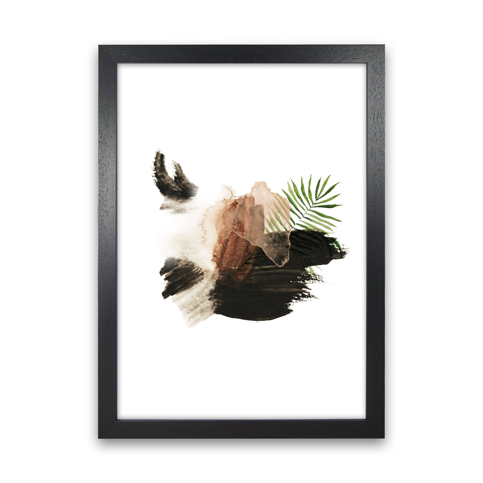Exotic Abstract Shapes  Art Print by Pixy Paper Black Grain