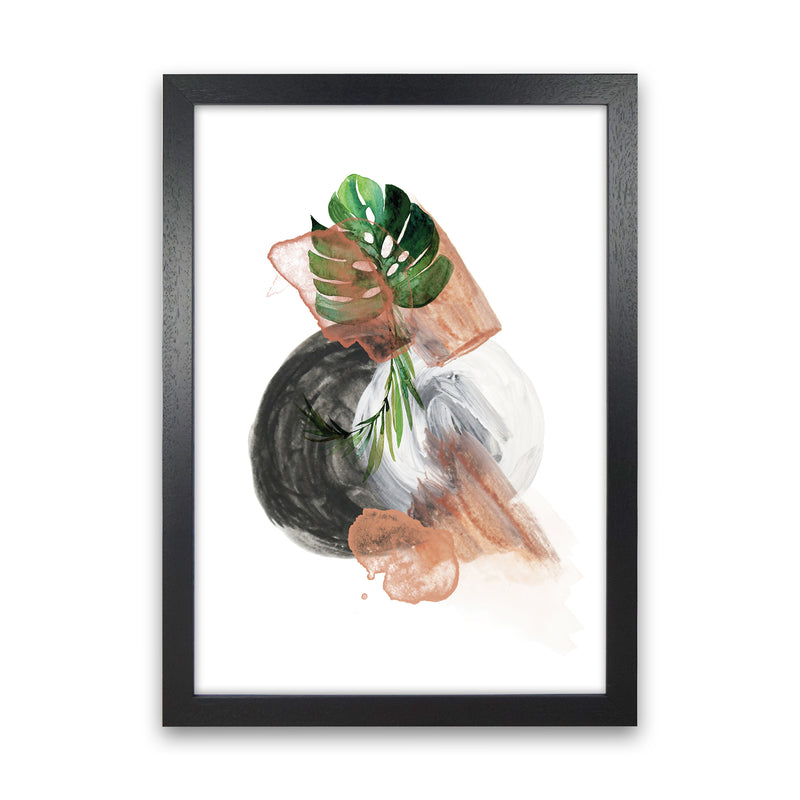 Round Exotic Abstract  Art Print by Pixy Paper Black Grain
