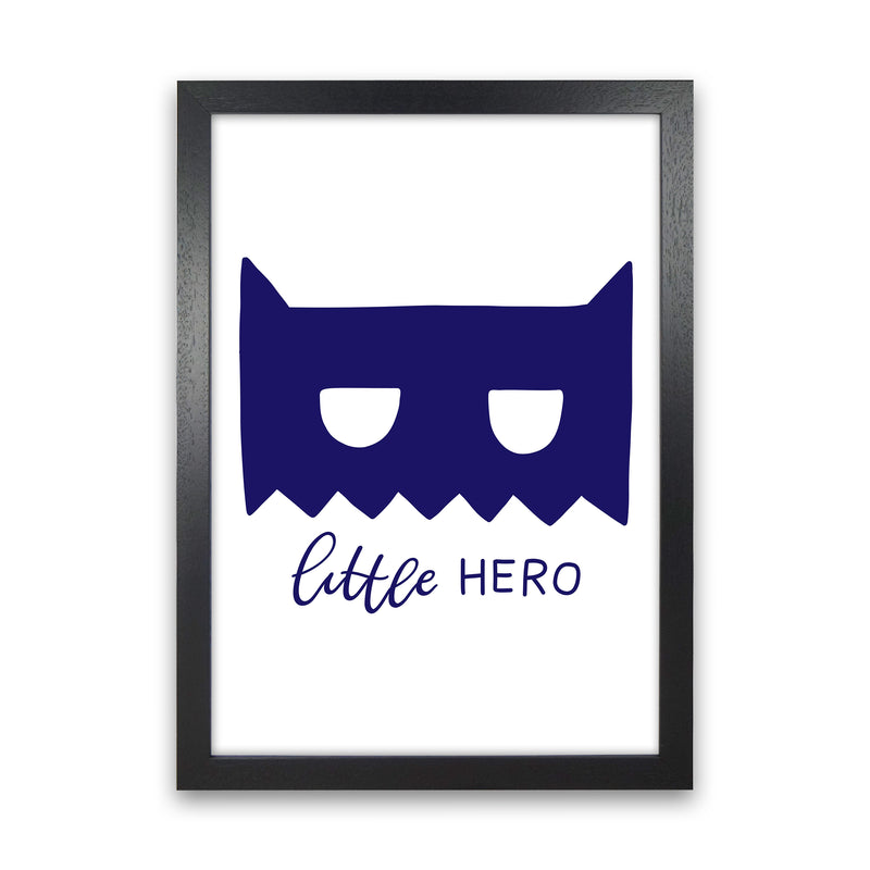 Little Hero Mask Navy Super Scandi  Art Print by Pixy Paper Black Grain