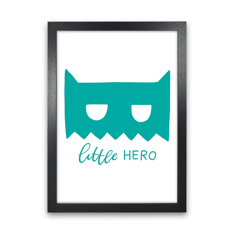 Little Hero Mask Teal Super Scandi  Art Print by Pixy Paper Black Grain