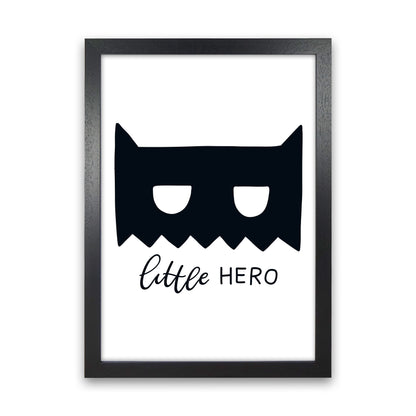 Little Hero Mask Super Scandi Black  Art Print by Pixy Paper Black Grain