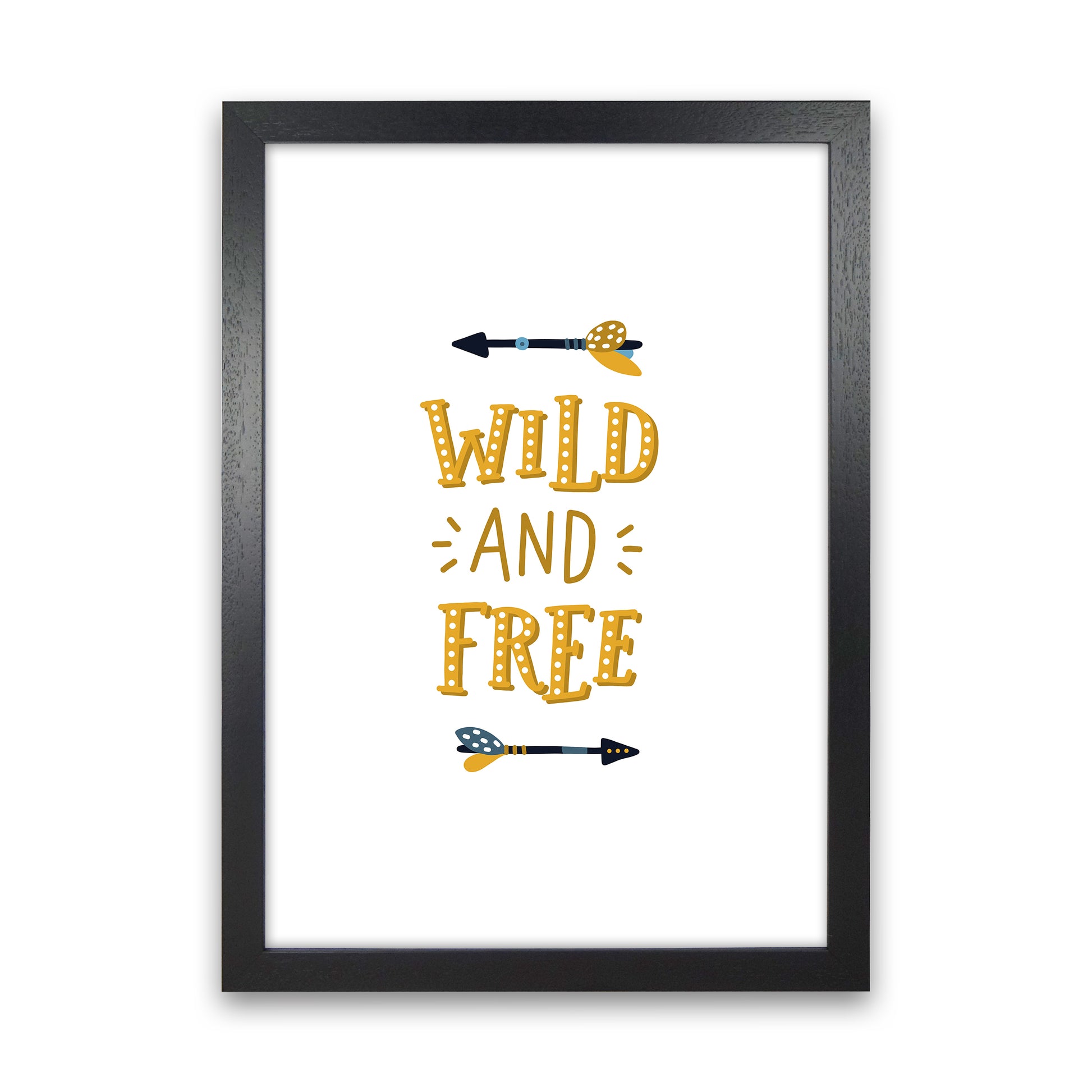 Little Explorer Wild And Free  Art Print by Pixy Paper Black Grain