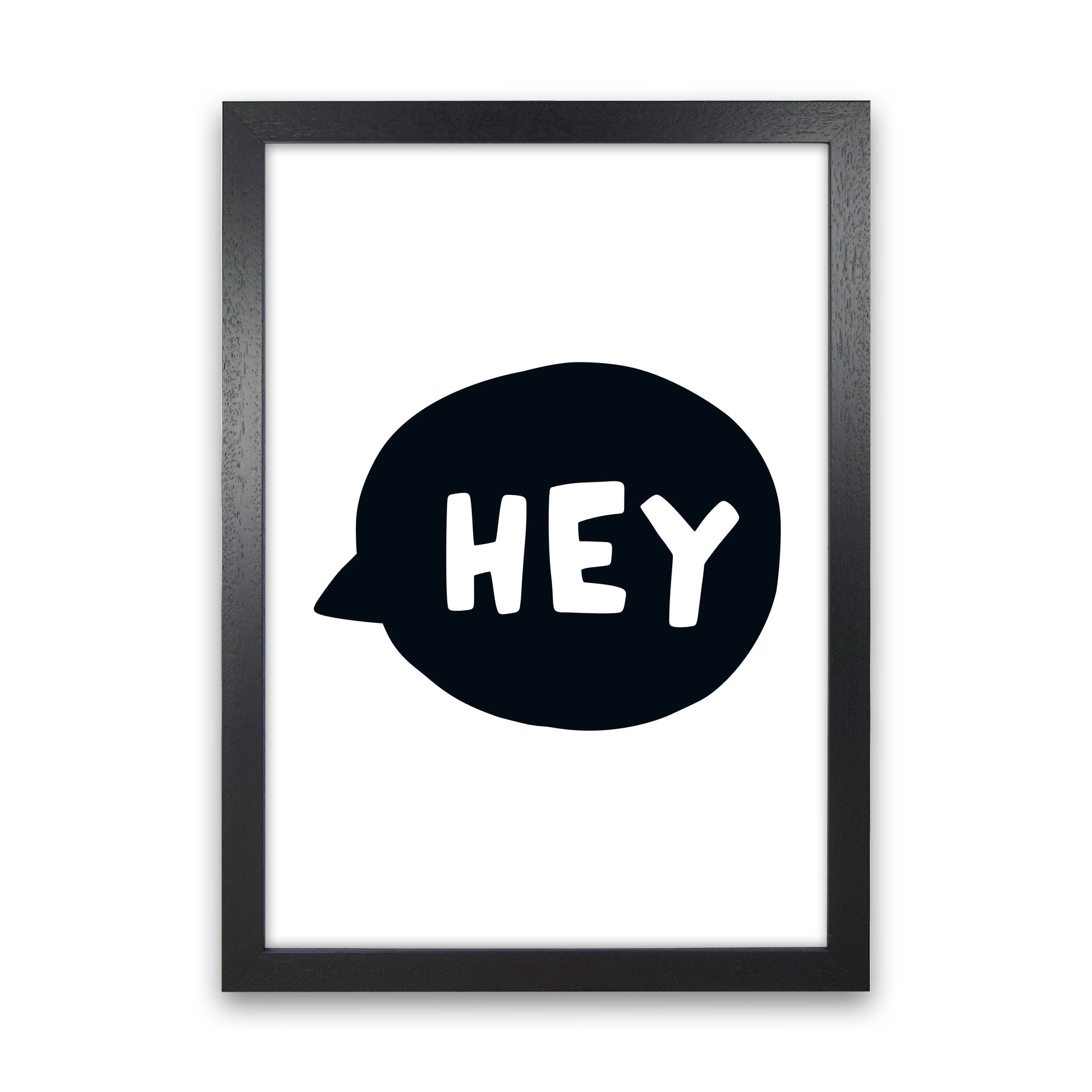 Hey Bubble Super Scandi Black  Art Print by Pixy Paper Black Grain