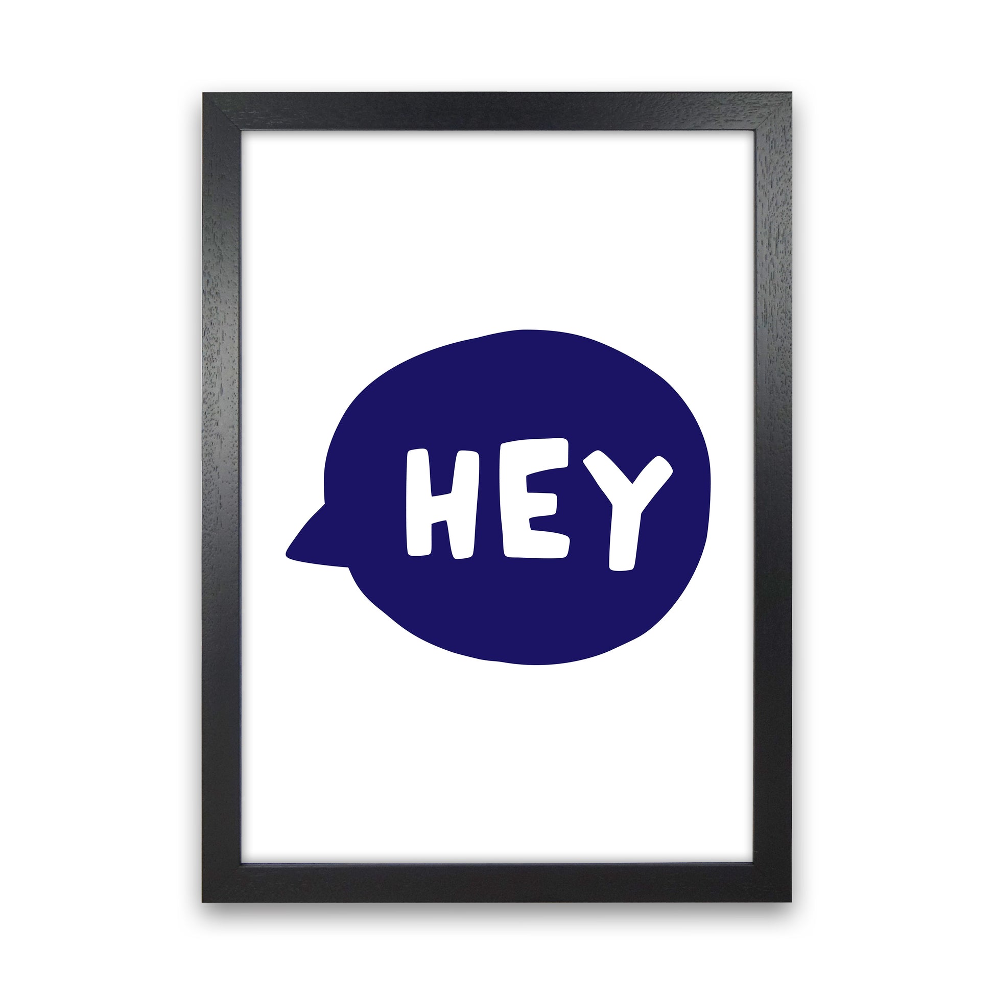Hey Bubble Navy Super Scandi  Art Print by Pixy Paper Black Grain