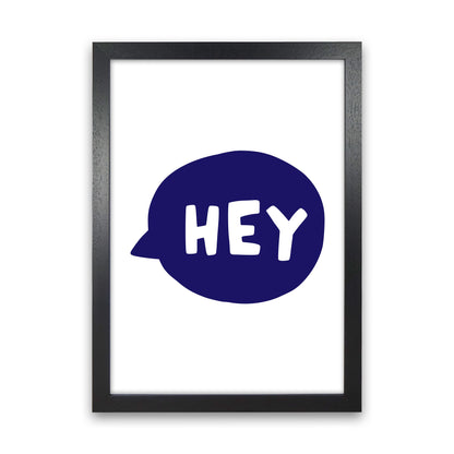 Hey Bubble Navy Super Scandi  Art Print by Pixy Paper Black Grain