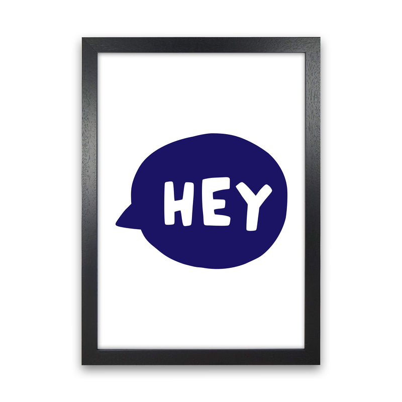 Hey Bubble Navy Super Scandi  Art Print by Pixy Paper Black Grain