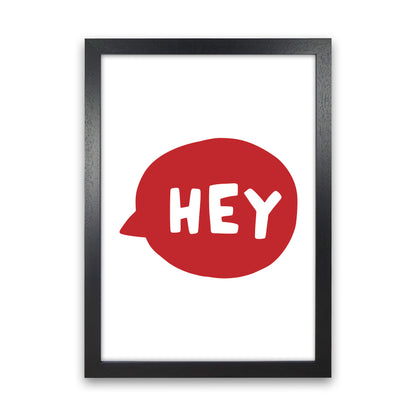Hey Bubble Red Super Scandi  Art Print by Pixy Paper Black Grain