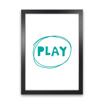 Play Teal Super Scandi  Art Print by Pixy Paper Black Grain