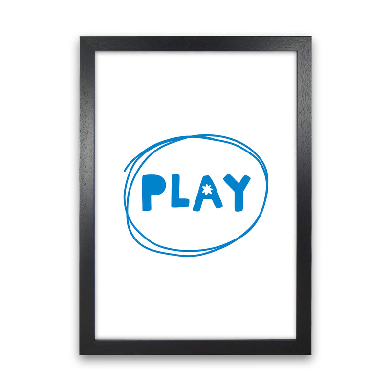 Play Blue Super Scandi  Art Print by Pixy Paper Black Grain