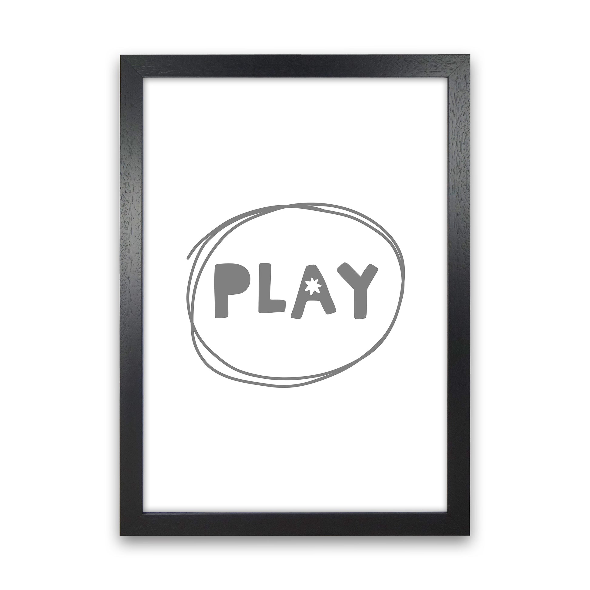 Play Super Scandi Grey  Art Print by Pixy Paper Black Grain