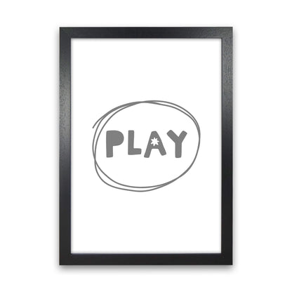 Play Super Scandi Grey  Art Print by Pixy Paper Black Grain