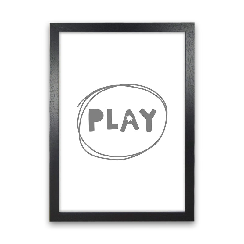 Play Super Scandi Grey  Art Print by Pixy Paper Black Grain