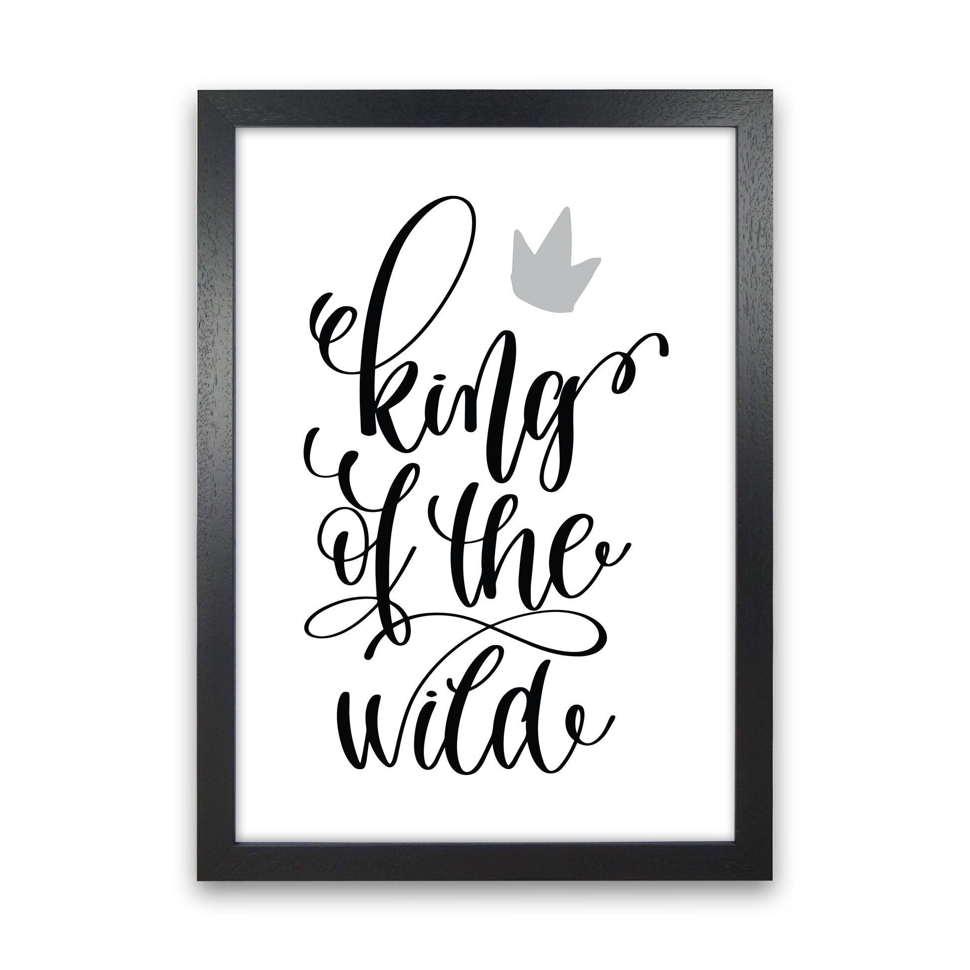 King Of The Wild Black  Art Print by Pixy Paper Black Grain