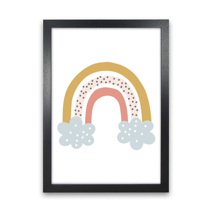 Rainbow With Clouds  Art Print by Pixy Paper Black Grain
