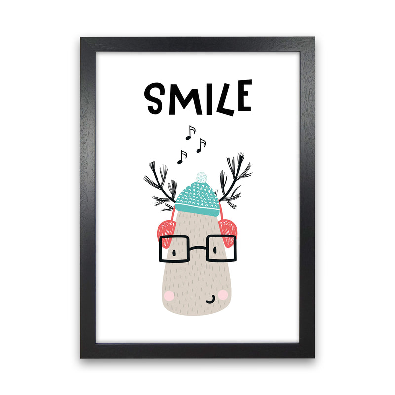 Smile Animal Pop  Art Print by Pixy Paper Black Grain