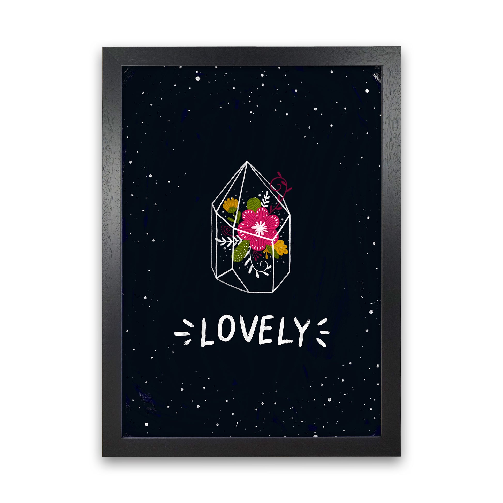 Lovely Night Sky  Art Print by Pixy Paper Black Grain