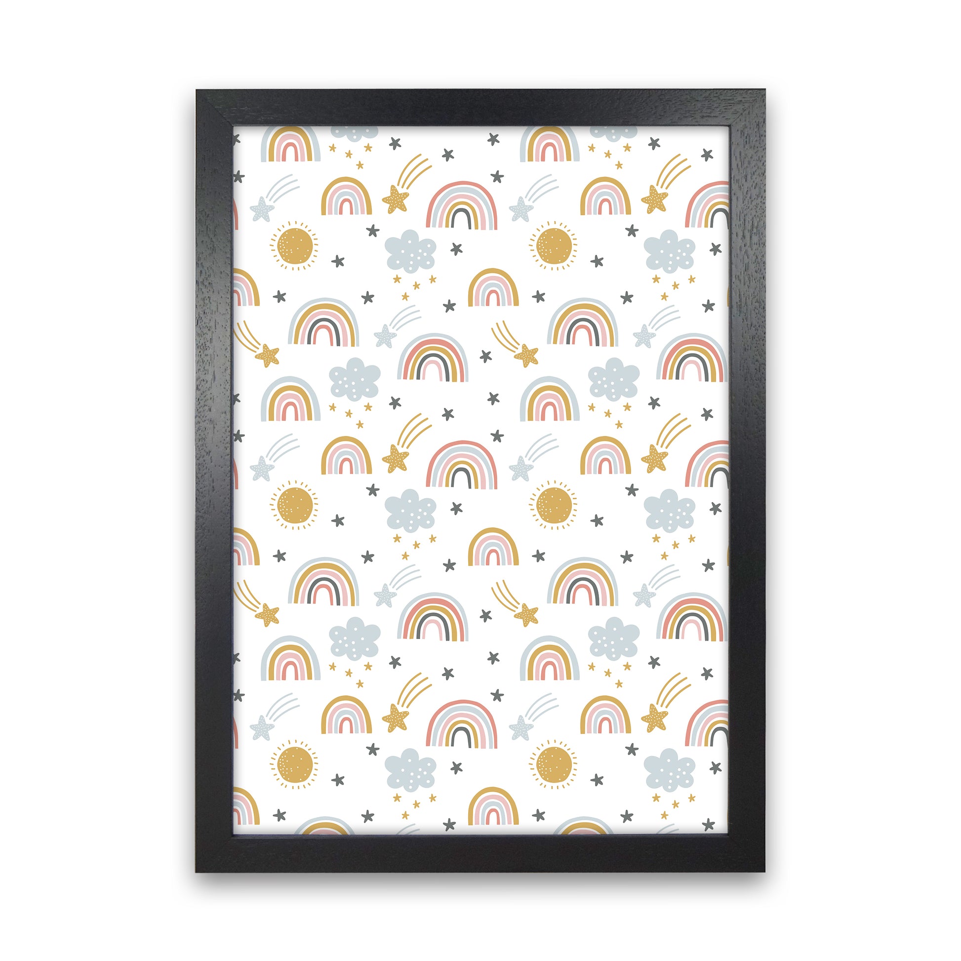 Rainbow Pattern  Art Print by Pixy Paper Black Grain