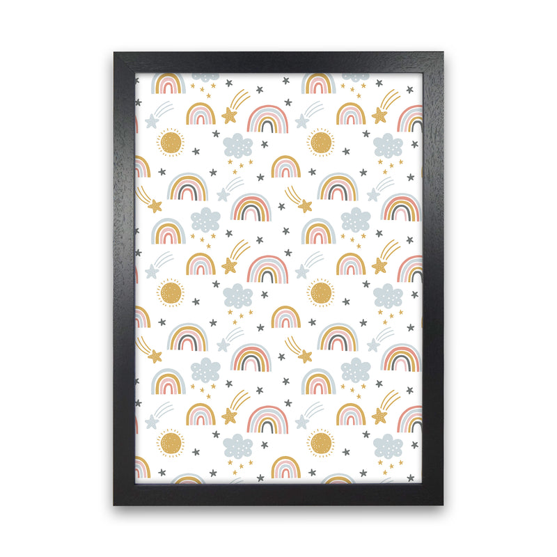 Rainbow Pattern  Art Print by Pixy Paper Black Grain