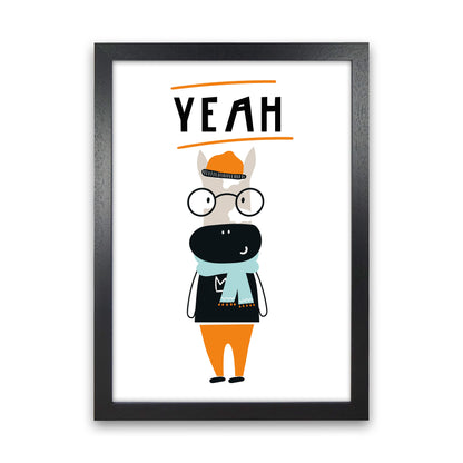 Yeah Animal Pop  Art Print by Pixy Paper Black Grain