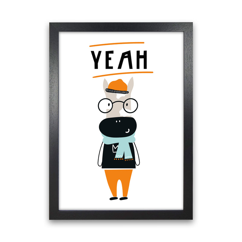 Yeah Animal Pop  Art Print by Pixy Paper Black Grain