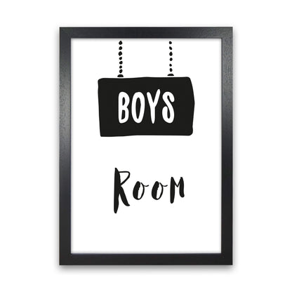 Boys Room Black  Art Print by Pixy Paper Black Grain